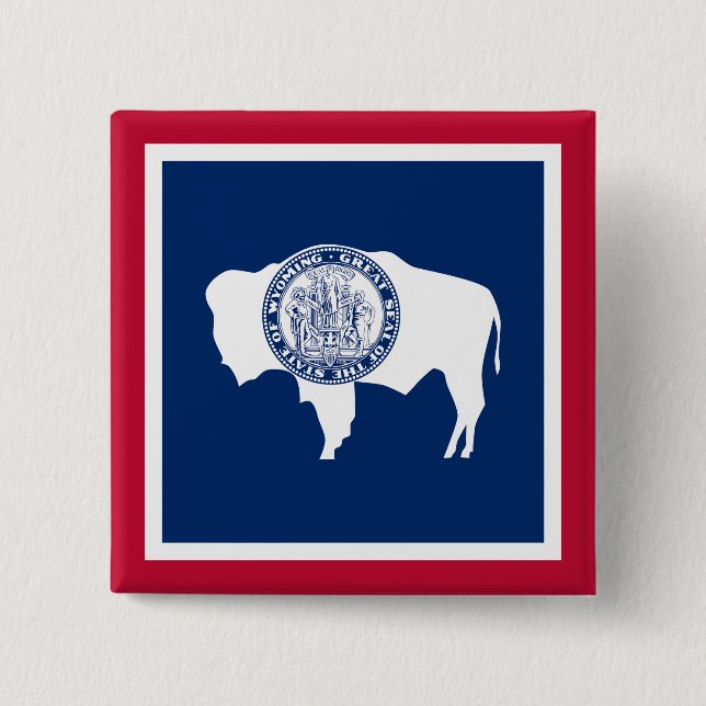 Wyoming State Flag Button (Front)