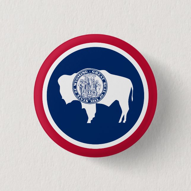 Wyoming State Flag Button (Front)