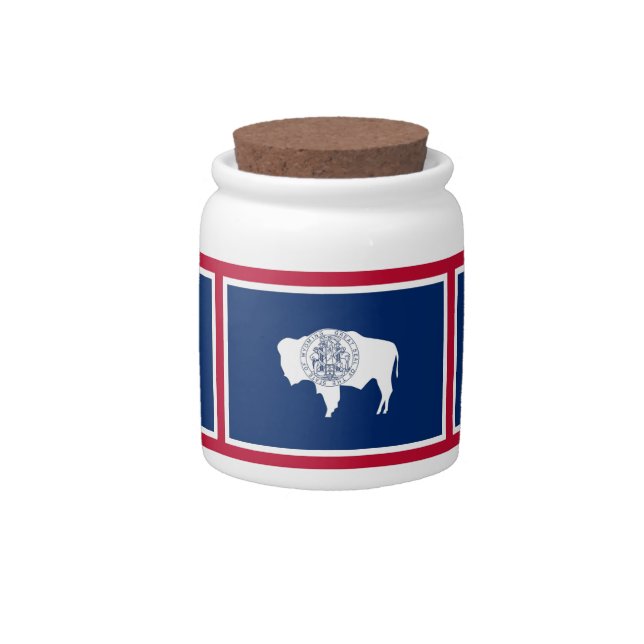 Wyoming State Flag Candy Jar (Front)