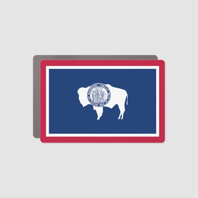 Wyoming State Flag Car Magnet (Front)
