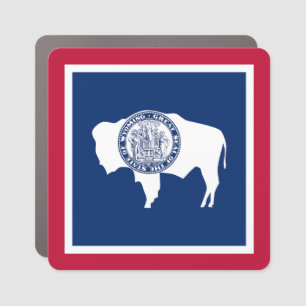Wyoming State Flag Car Magnet
