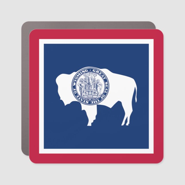 Wyoming State Flag Car Magnet (Front)