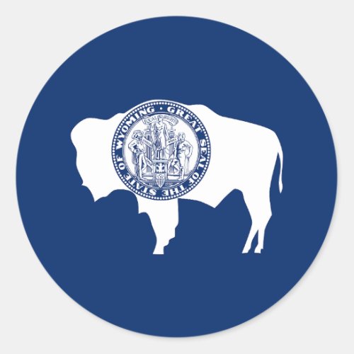 Wyoming State Flag Classic Round Sticker