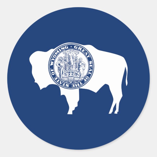 Wyoming State Flag Classic Round Sticker (Front)