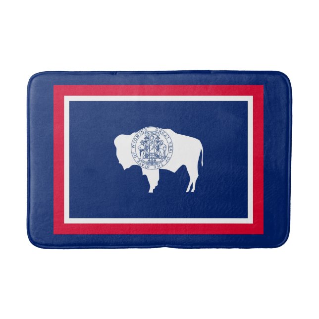 Wyoming State Flag Design Bathroom Mat (Front)