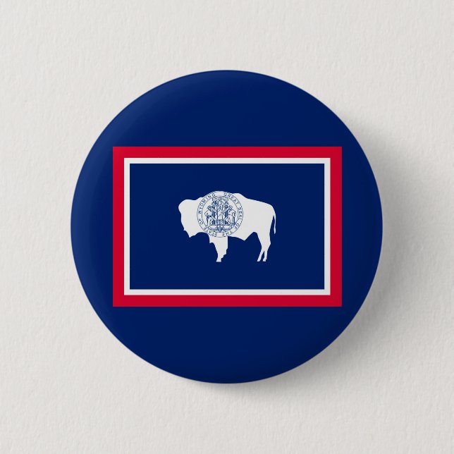 Wyoming State Flag Design Button (Front)