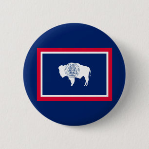 Wyoming State Flag Design Button