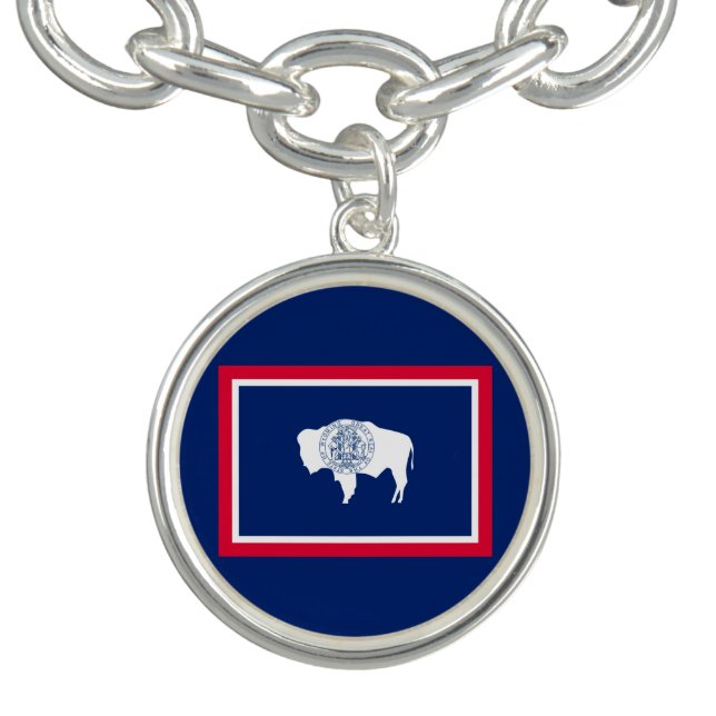Wyoming State Flag Design Charm Bracelet (Design)