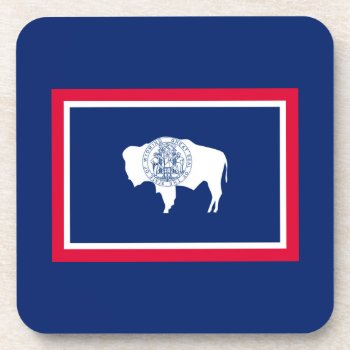 Wyoming State Flag Design Coaster by AmericanStyle at Zazzle
