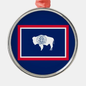 Wyoming State Flag Design Decor Metal Ornament by AmericanStyle at Zazzle