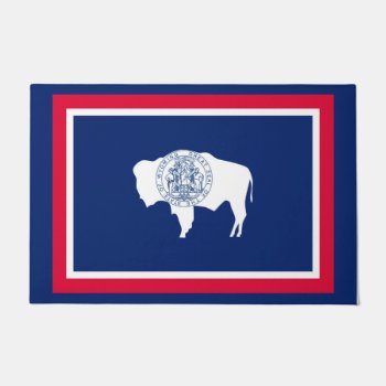 Wyoming State Flag Design Doormat by AmericanStyle at Zazzle
