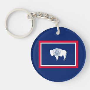 Wyoming State Flag Design Keychain