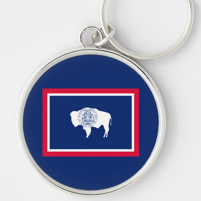 Wyoming State Flag Design Keychain (Front)