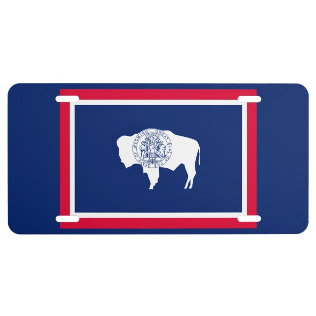 Wyoming State Flag Design License Plate (Front)