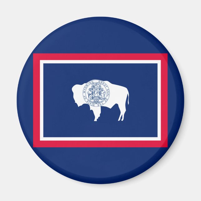 Wyoming State Flag Design Magnet (Front)