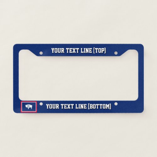 Wyoming State Flag Design on a Personalized License Plate Frame
