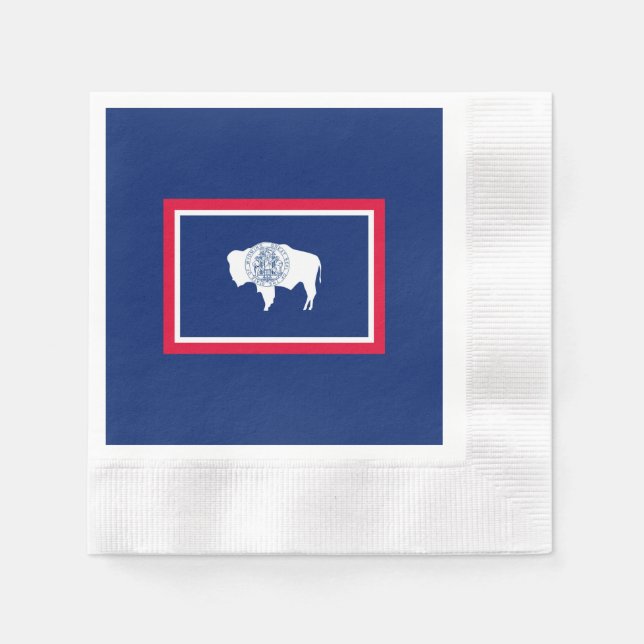 Wyoming State Flag Design Paper Napkins (Front)