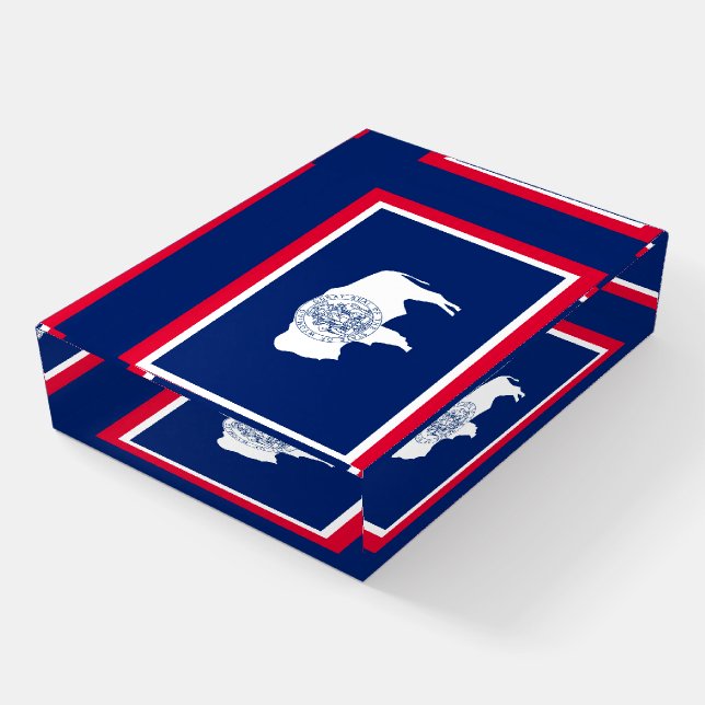 Wyoming State Flag Design Paperweight (Angled)