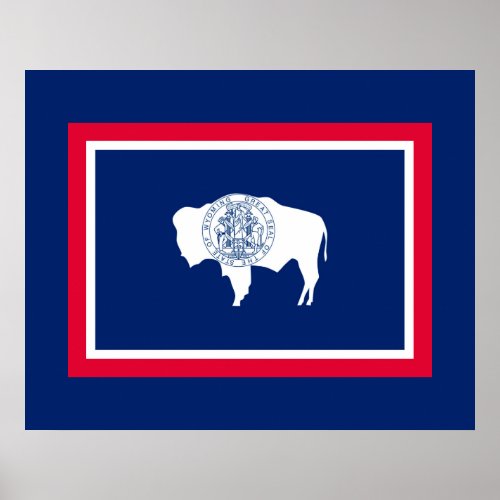 Wyoming State Flag Design Poster