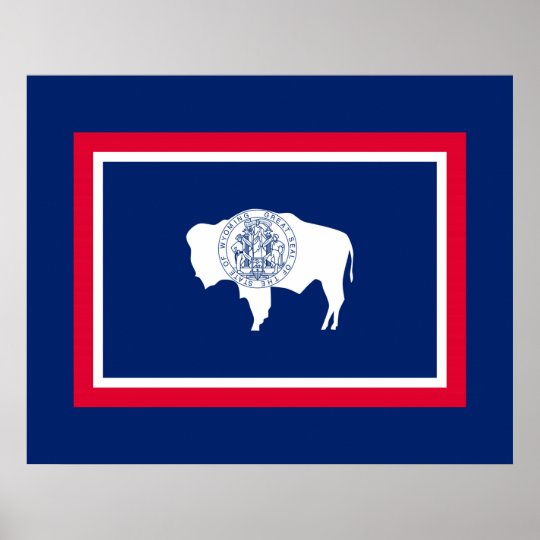 Wyoming State Flag Design Poster | Zazzle.com