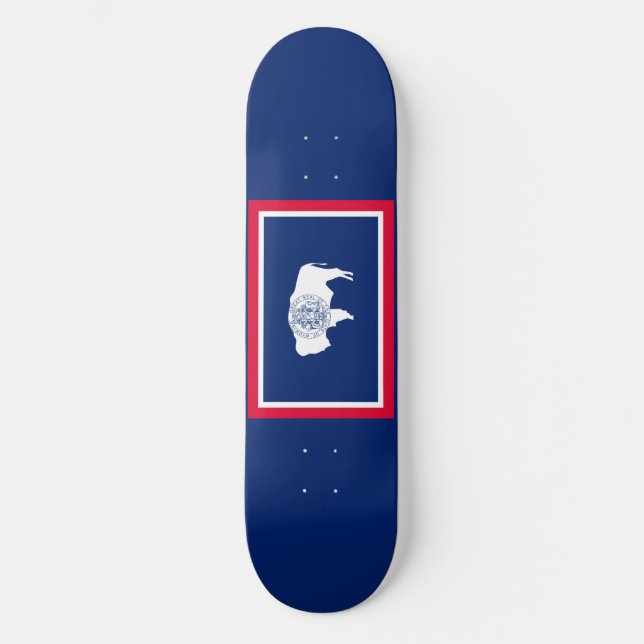 Wyoming State Flag Design Skateboard Deck (Front)