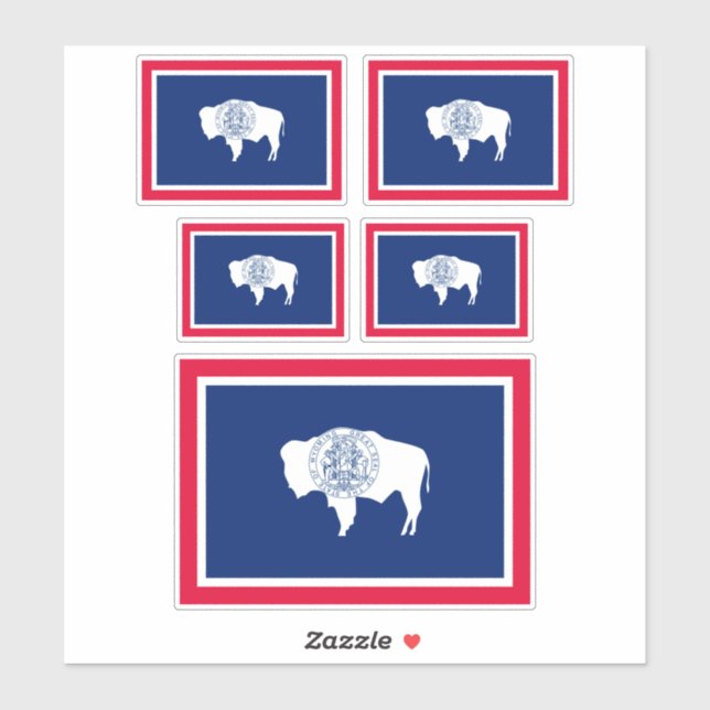 Wyoming State Flag Design Sticker (Sheet)