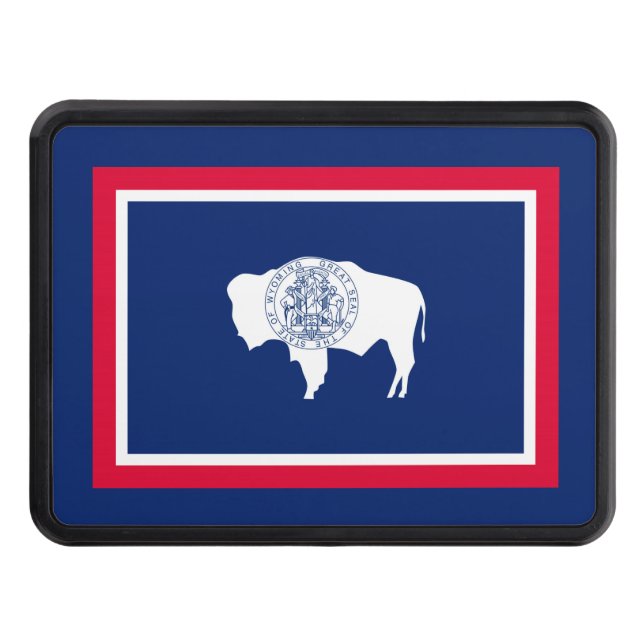 Wyoming State Flag Design Tow Hitch Cover (Front)