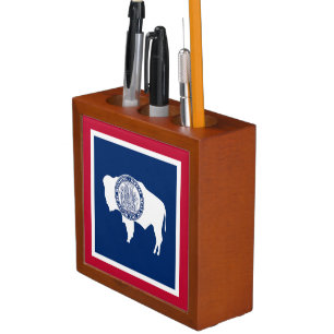 Wyoming State Flag Desk Organizer