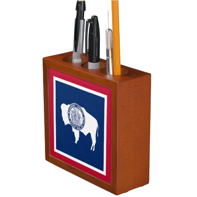 Wyoming State Flag Desk Organizer (In Situ)