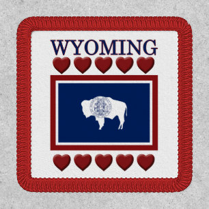 Wyoming State Flag Hearts Patch