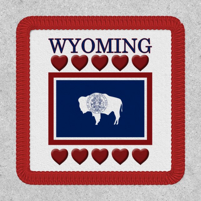 Wyoming State Flag Hearts Patch (Front)