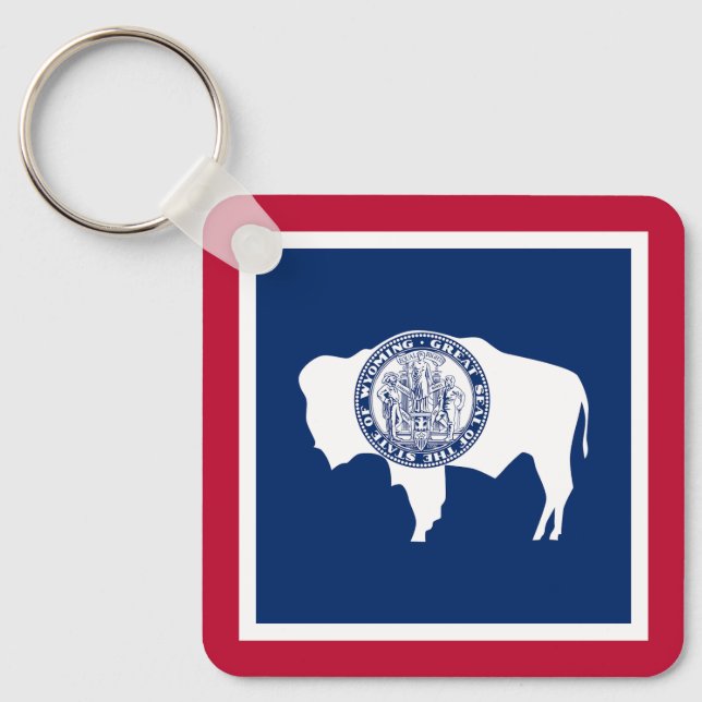 Wyoming State Flag Keychain (Front)