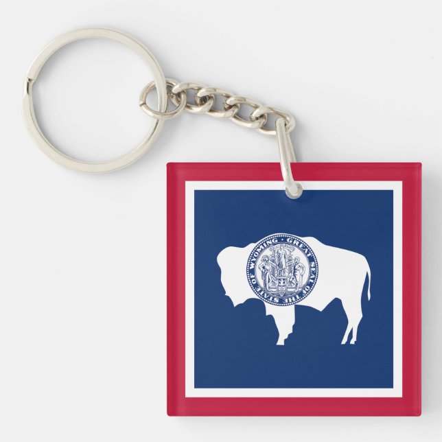 Wyoming State Flag Keychain (Front)