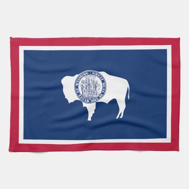 Wyoming State Flag Kitchen Towel (Horizontal)
