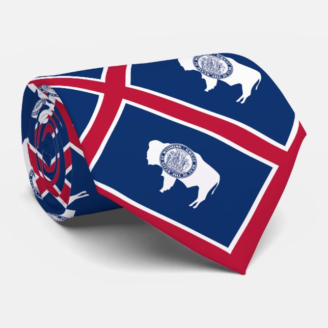 Wyoming State Flag Neck Tie (Rolled)