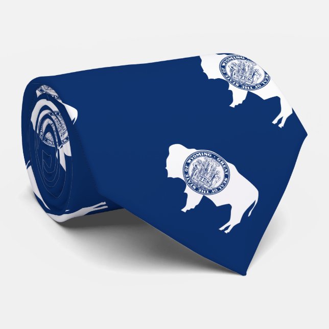 Wyoming State Flag Neck Tie (Rolled)