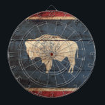 Wyoming State Flag on Old Wood Grain Dartboard<br><div class="desc">Feel free to modify the design according to your own preferences. You may change the design location, orientation, background colors and size. Also, you may add your own text, or slogan set its font, location and size, all in order to create the ultimate personal gift for you and your loved...</div>