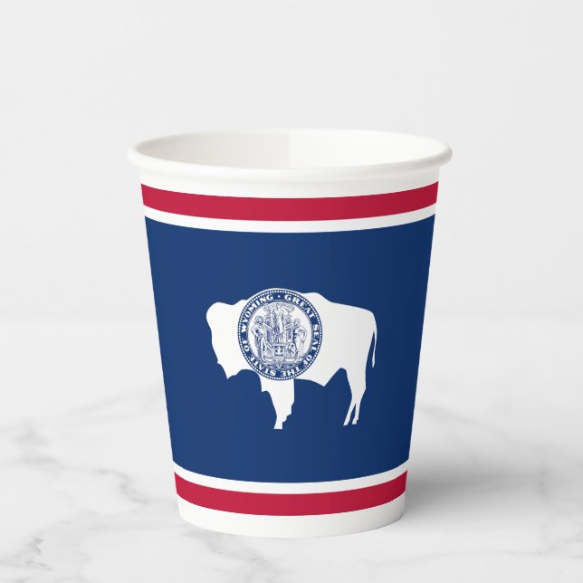 Wyoming State Flag Paper Cups (Left)