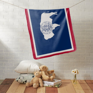 Wyoming State Flag Print Patriotic Baby Blanket