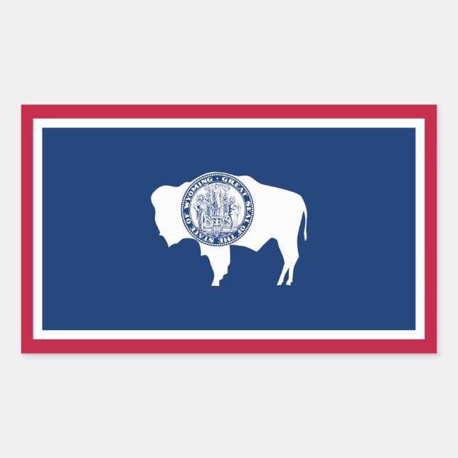Wyoming State Flag Rectangular Sticker (Front)