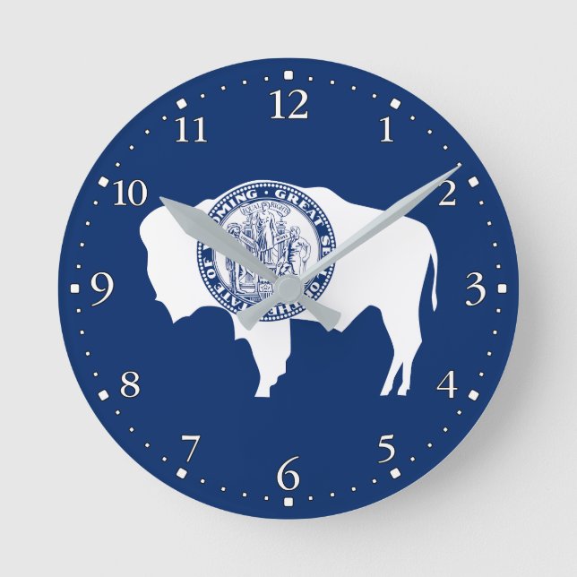 Wyoming State Flag Round Clock (Front)