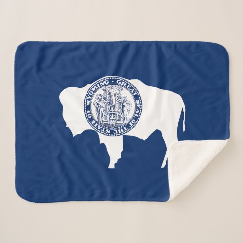 Wyoming State Flag Sherpa Blanket