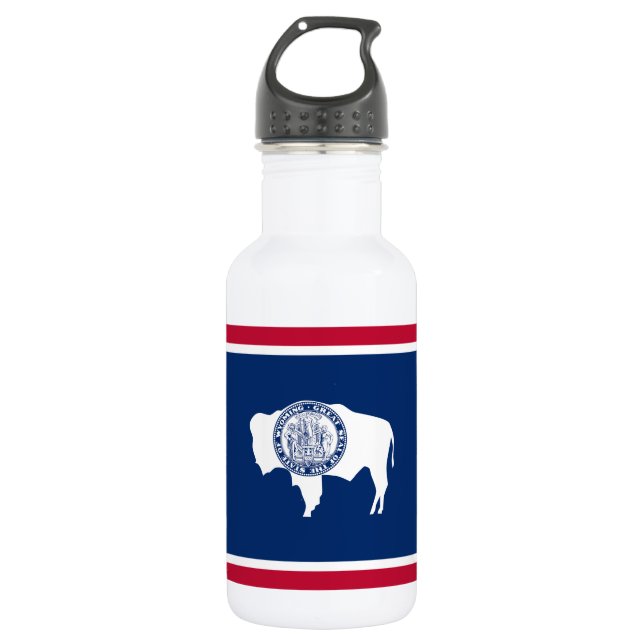 Wyoming State Flag Stainless Steel Water Bottle (Front)