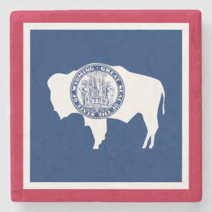 Wyoming State Flag Stone Coaster