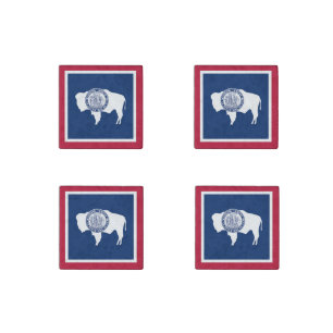 Wyoming State Flag Stone Magnet