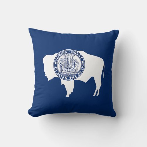 Wyoming State Flag Throw Pillow