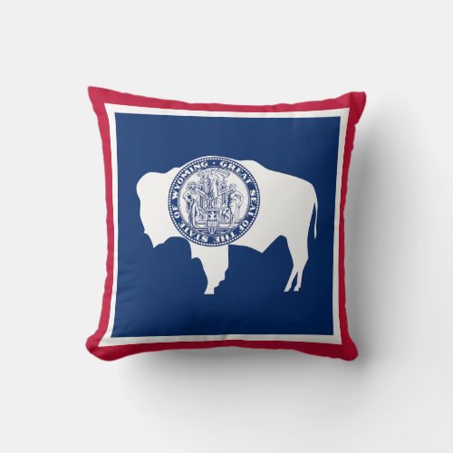 Wyoming State Flag Throw Pillow