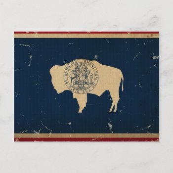 Wyoming State Flag Vintage Postcard by USA_Swagg at Zazzle