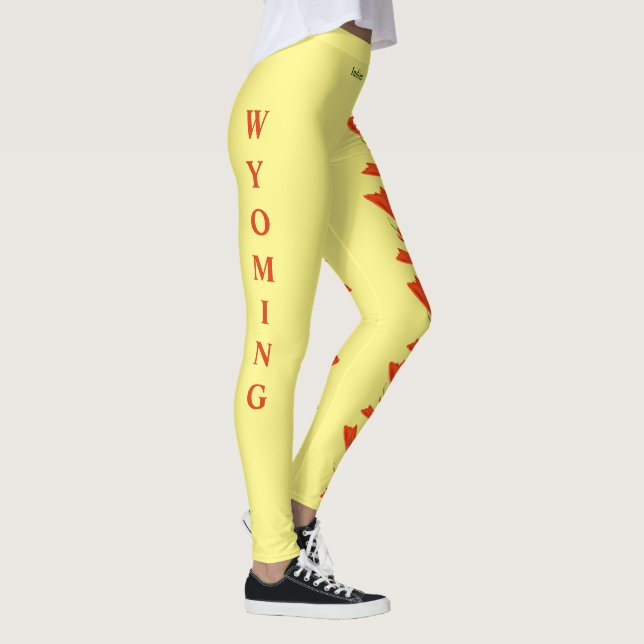 Wyoming State Flower Indian Paintbrush Leggings (Right)
