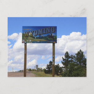 Wyoming State Line Sign Postcard